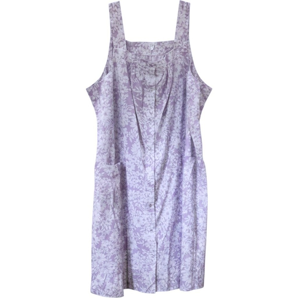 PINK Floral Nightgown Women 3X Purple Sleeveless Cotton Blend Loungewear